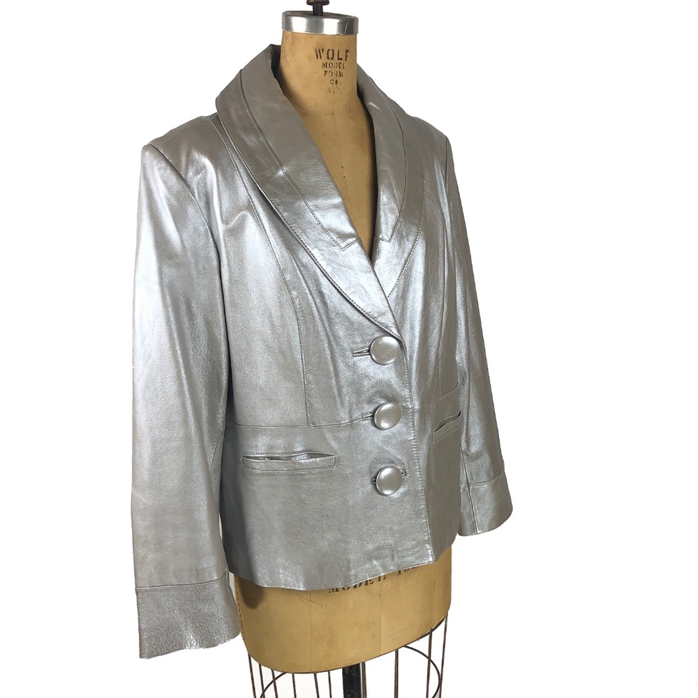 Terry Lewis Classic Luxuries Silver Leather Jacket